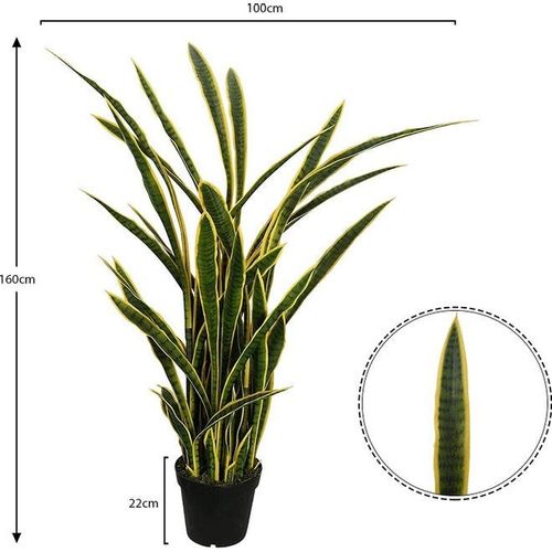 Artificial Tongue Plant In Plastic Pot Green 160cm