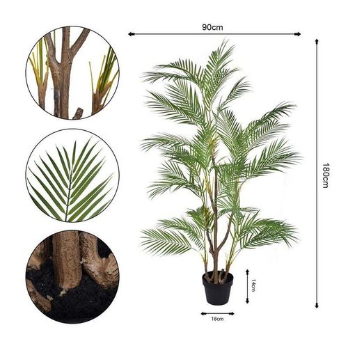 Artificial Fake Palm Tree Tropical Palm Leaf Plant 1.8 m