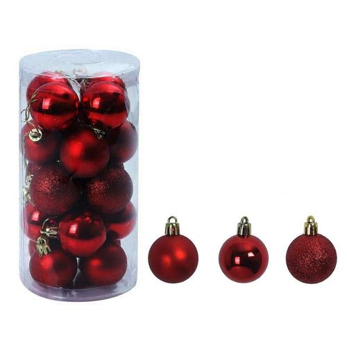 Christmas Ball Ornaments For Xmas With Hanging Loop - Red