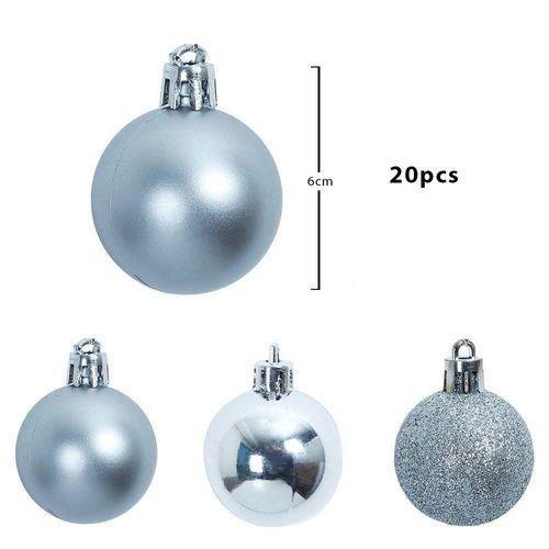 Yatai Christmas Ball Ornaments For Xmas With Hanging Loop - Silver