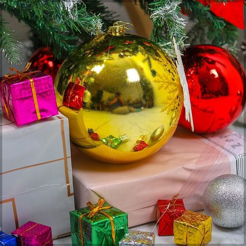 Yatai Christmas Ball Ornaments For Xmas With Hanging Loop - Gold
