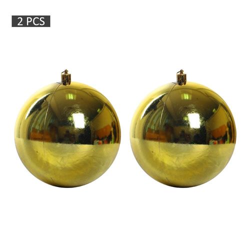 Yatai Pack of 2pcs Christmas Ball Ornaments For Xmas With Hanging Loop - Gold
