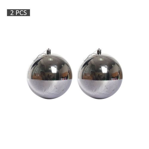 Yatai Pack of 2pcs Christmas Ball Ornaments For Xmas With Hanging Loop - Silver