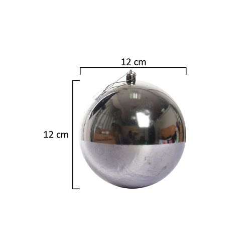 Yatai Pack of 2pcs Christmas Ball Ornaments For Xmas With Hanging Loop - Silver