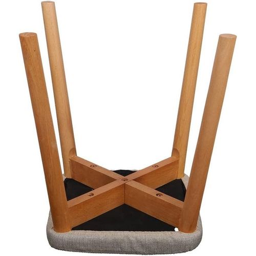 Yatai Padded Wooden Stool, Ergonomic Design Pouffe Footrest Chair with Wooden Legs, Durable Comfortable Change Shoe Stool, Soft Round Ottoman Footrest Stool, Small Pouffe Chair for Living Room