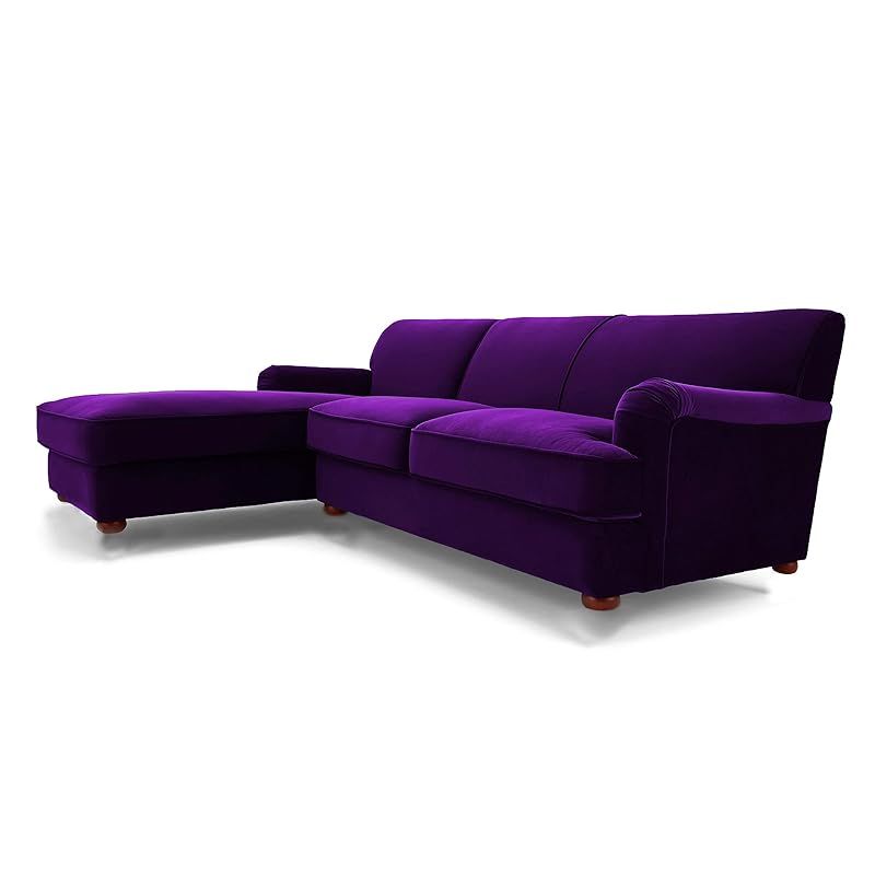 Buy Velvet Series L Shape Sofa Attractive Orson Fabric, Pure Wood Base