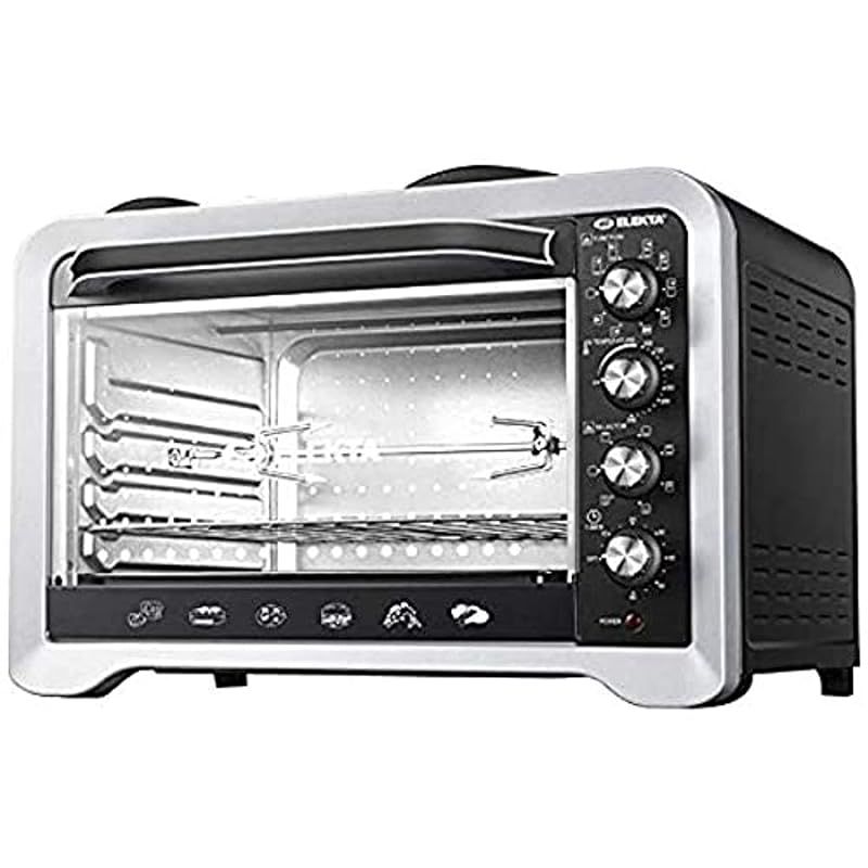 Buy Elekta 45L Electric Oven with 2 Hot Plate and Rotisserie, Black