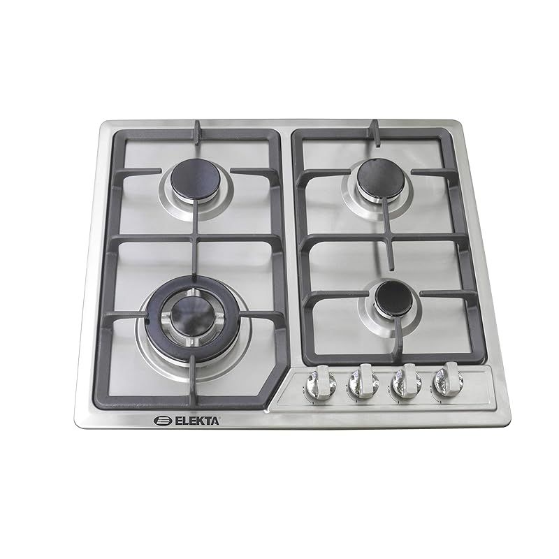 Buy Elekta Builtin Stainless Steel 4 Burner Gas Stove with Full Safety