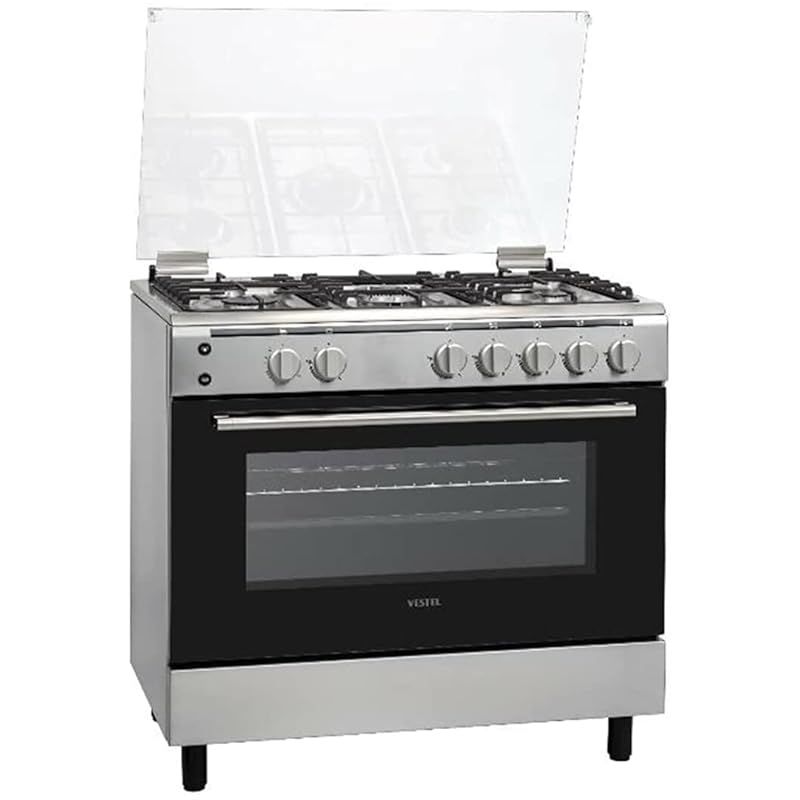 Buy Vestel Freestanding Gas Cooker 5 Burner Full Safety Stainless Steel Gas Oven With Fan Oven