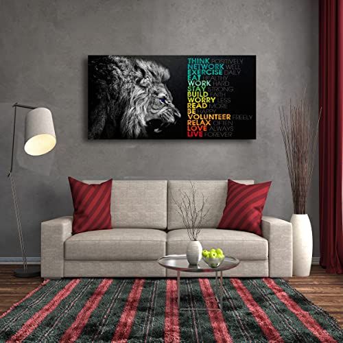Buy ALAYRA Animal Lion Canvas Wall Motivational Inspirational Quotes ...
