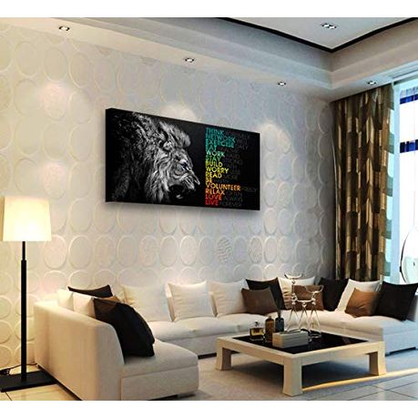 Buy ALAYRA Animal Lion Canvas Wall Motivational Inspirational Quotes ...