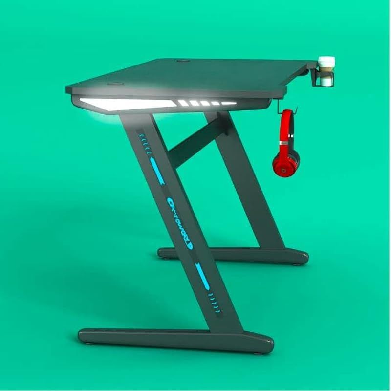 Buy Gaming Desk with Headset Hook Cup Holder Size 120 Centimeters