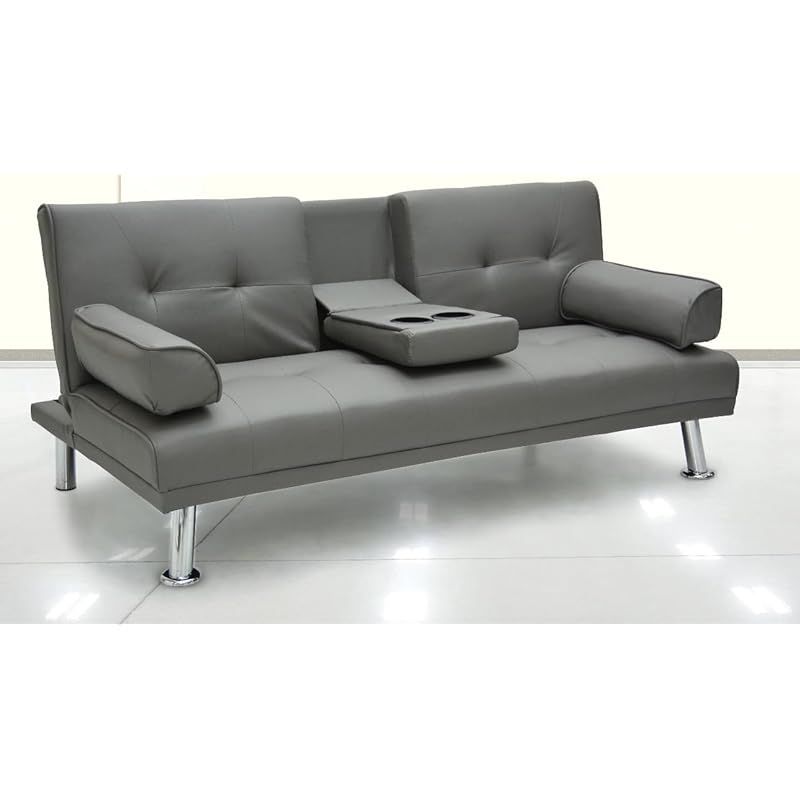 Leather couch fold out bed sale