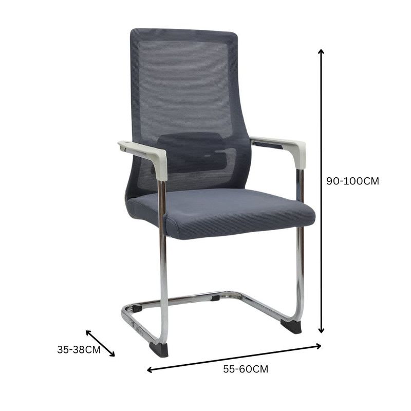 Modern Design Mesh Visitor Chair with Steel Metal Frame waiting Room Chair for Home Office & Hospital Color (GREY) 