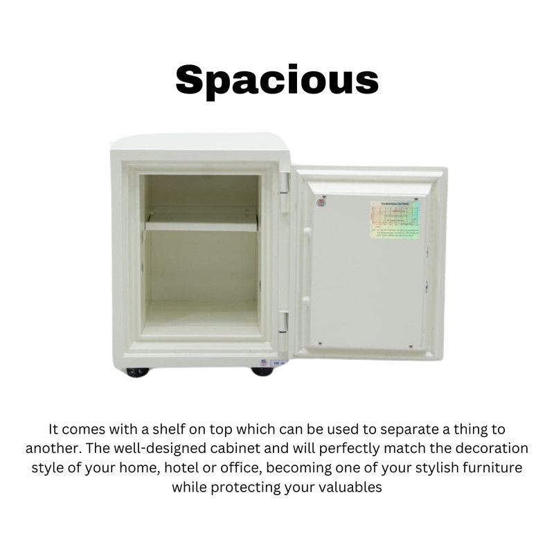 Modren Design Security Safe Locker Stainless Steel 45 KG - White Green 2 Keys Safe Locker Box Fire Resistant, Waterproof