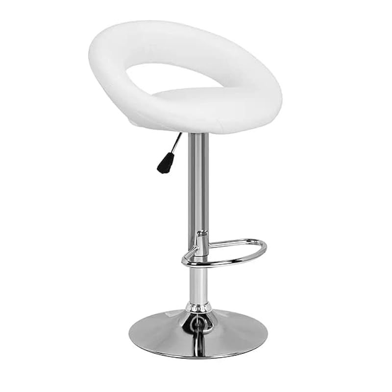 360 Round Adjustable Swivel Bar Stool White