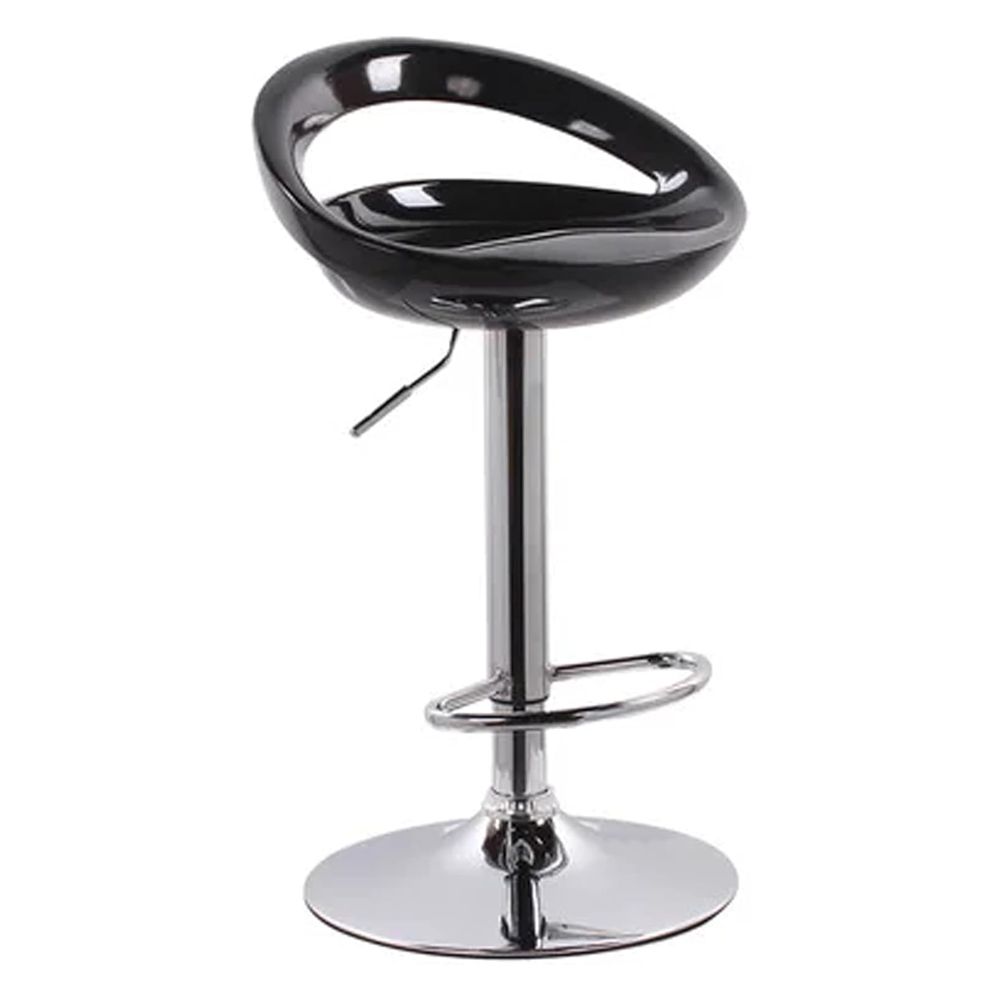 Angela Choice Swivel 360 Rotating Adjustable Bar Stool With Silver Stand - White