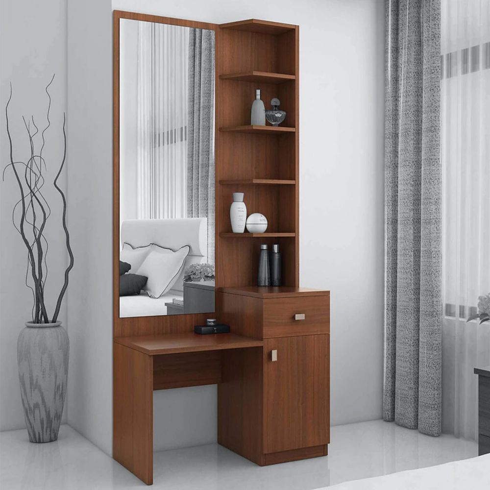 A modern Full height Sliding Wardrobe with Fluted Glass shutter & Dressing  Unit | Beautiful Homes