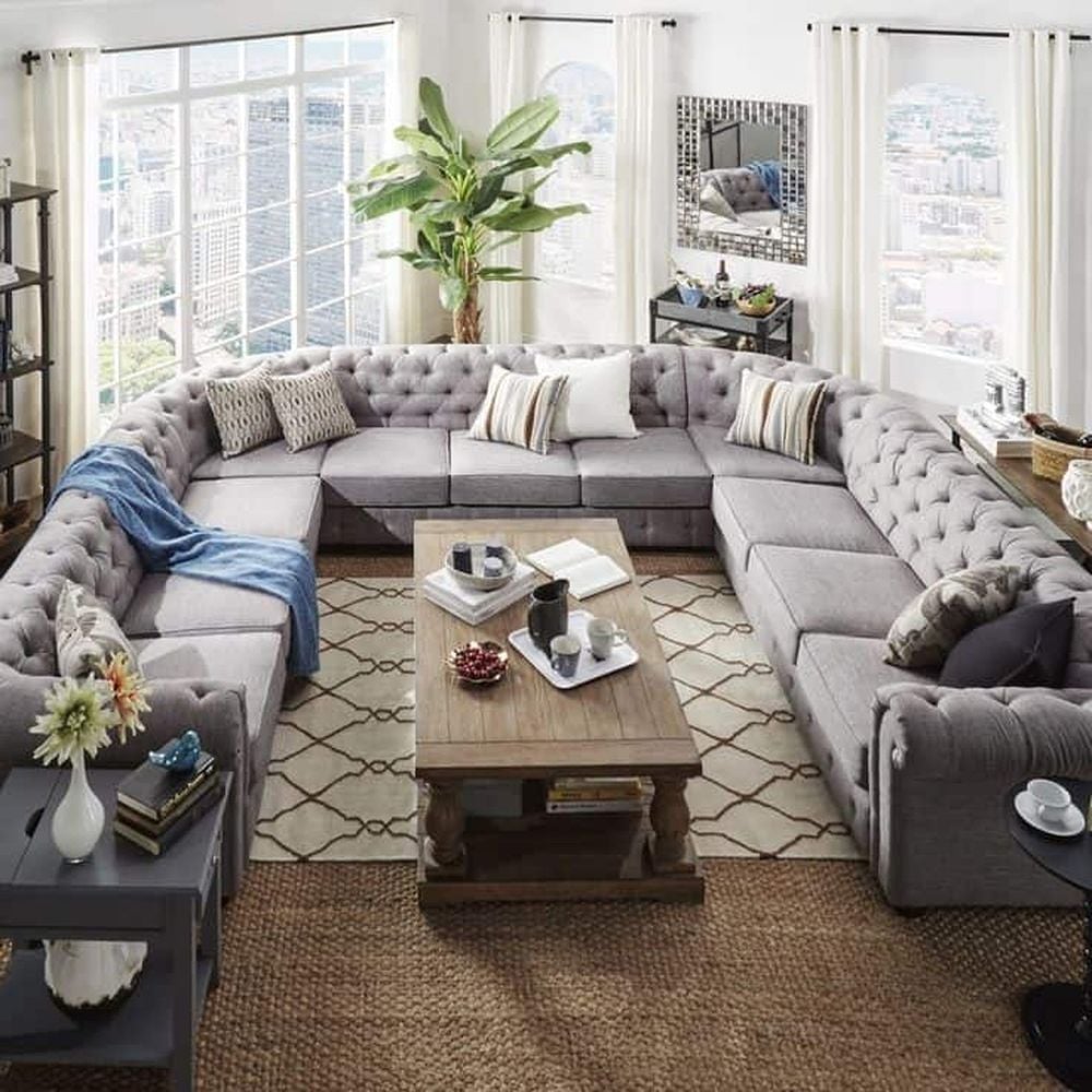 U shaped deals sectional living room