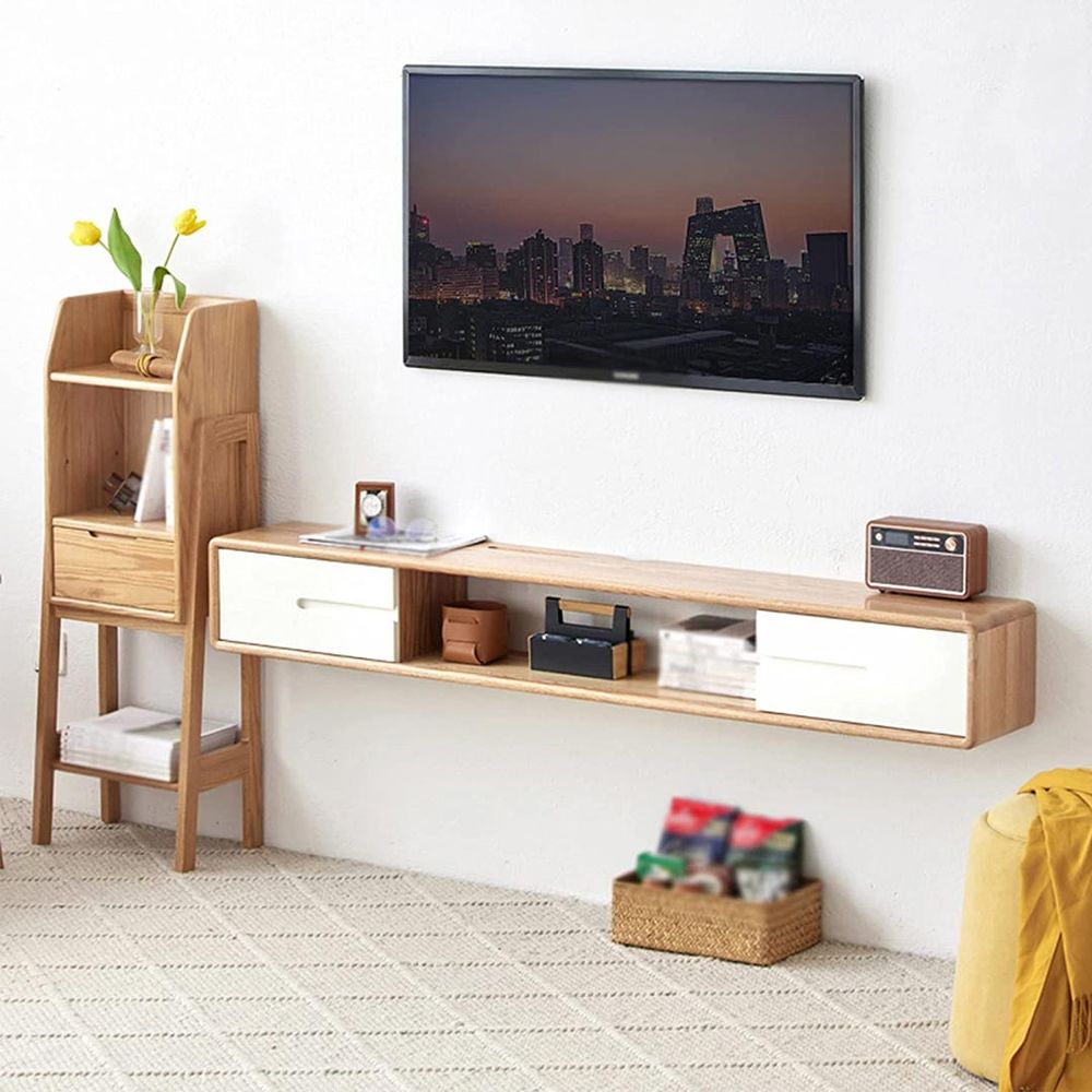 White floating deals tv cabinet