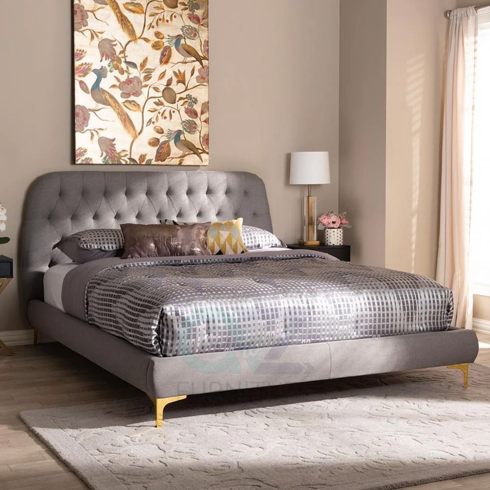 Buy Indigo Platform Bed Super King 200 x 200 in Grey Color Online