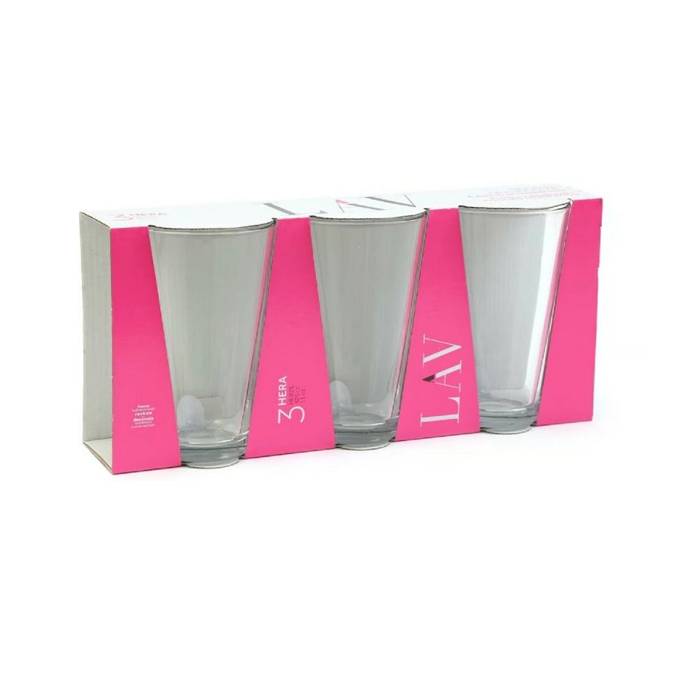 Lav 3-Piece Hera Long Drink Tumbler Set, 325 ml, Clear