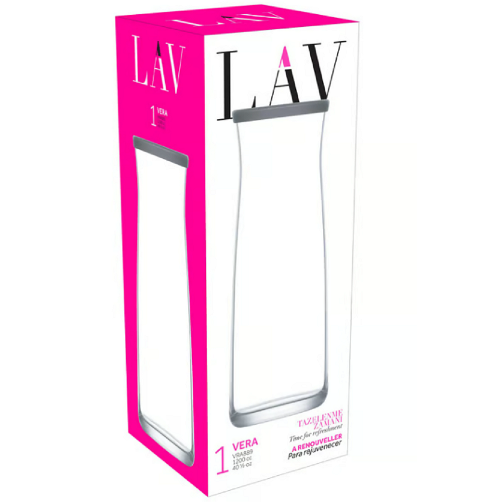 Lav Vera Carafe, 1200 ml, Grey Silicon Lid