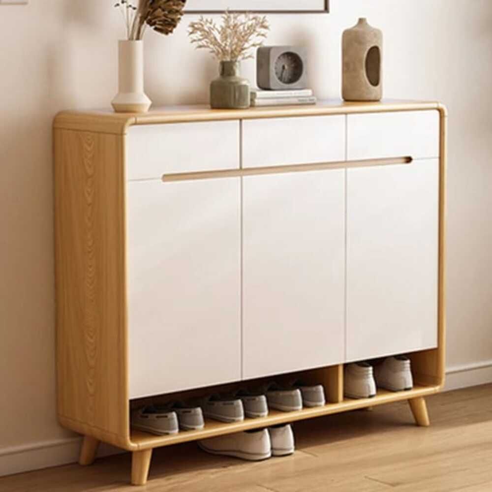 Buy Wooden Shoe Cabinet Shelf Storage with Three Drawers 120cm. Online Danube Home UAE