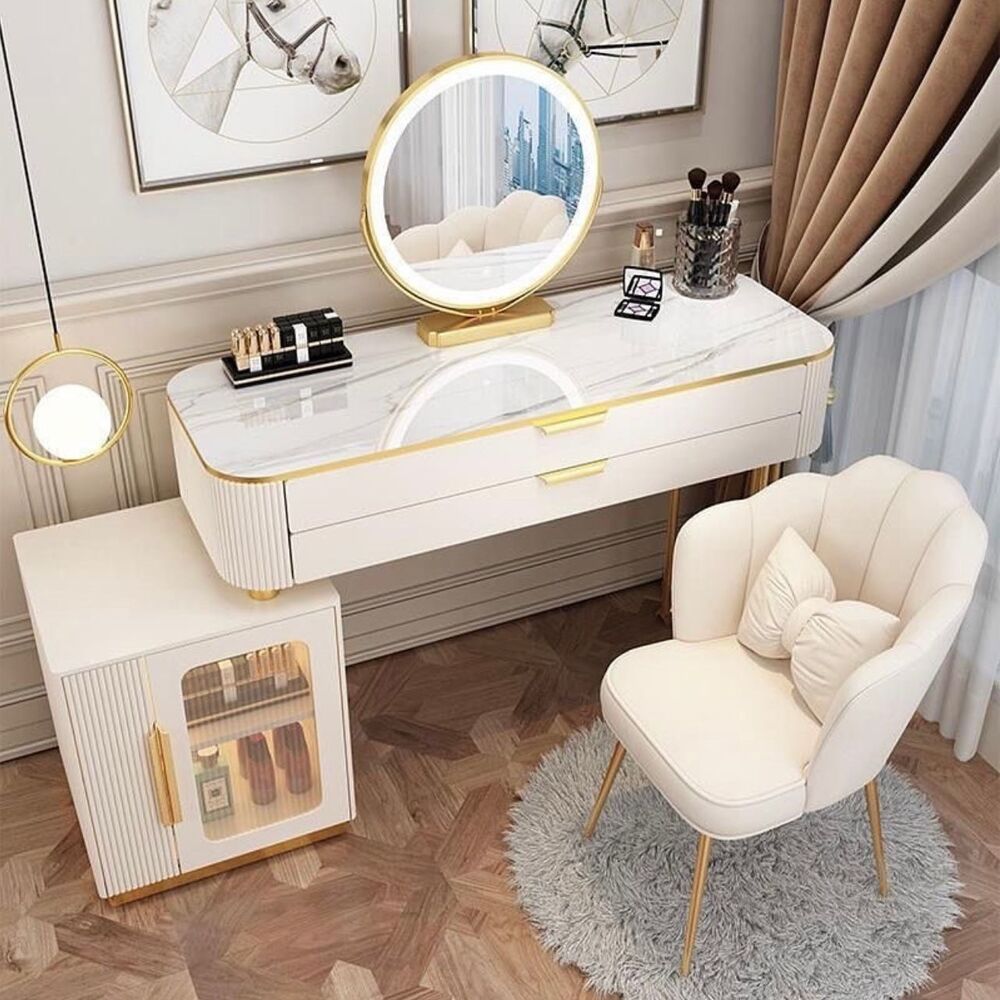 Buy AWD Dressing Table with Storage Side Table Drawers, Smart Mirror ...