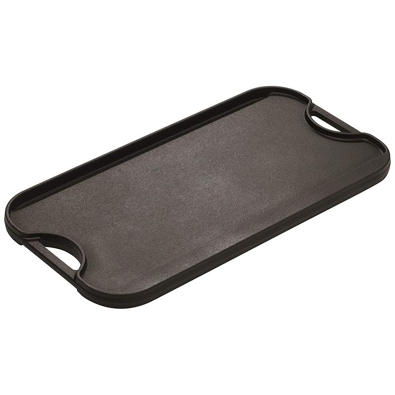 Lodge Pre-Seasoned Cast Iron Reversible Grill/Griddle With Handles - Black