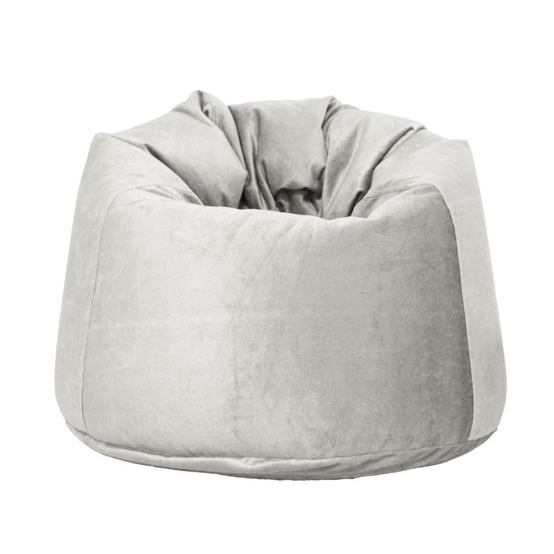 Luxe Decora Premium Suede Velvet Bean Bag With Polystyrene Beads Filling Large Off White