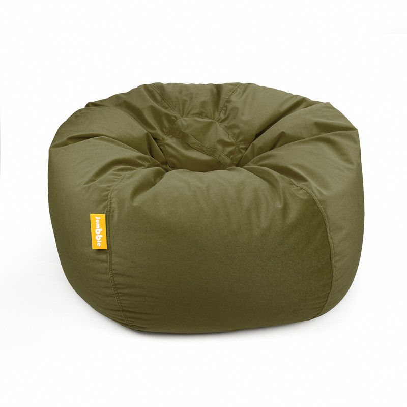Jumbble Nest Soft Suede Bean Bag with Filling | Cozy Bean Bag Best for Lounging Indoor | Kids & Adult | Soft Velvet Fabric | Filled with Polystyrene Beads (Large, Army Green)…
