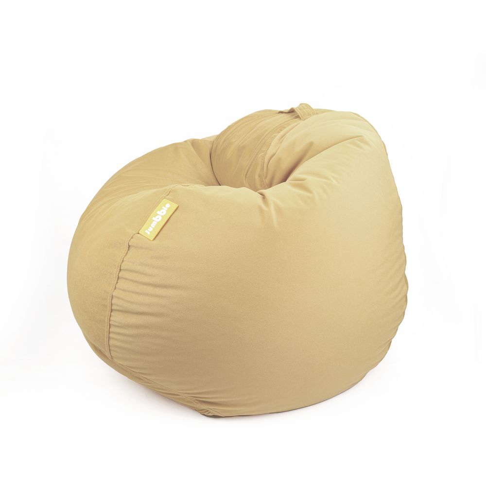 Jumbble Classic Round Soft Suede Bean Bag with Filling | Cozy Bean Bag Perfect for Lounging | Adults & Kids | Soft Velvet Fabric | Filled with Polystyrene Beads (Beige, Small)