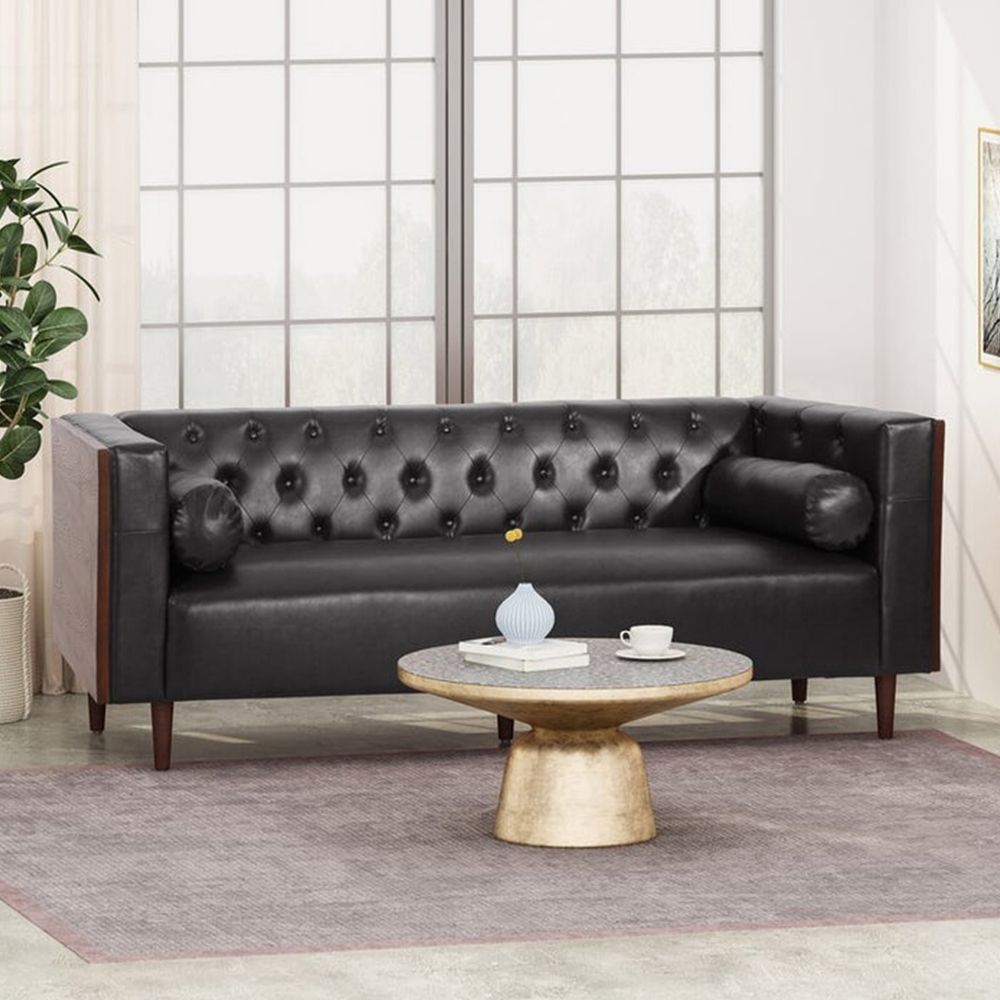 Leather tuxedo deals sofa