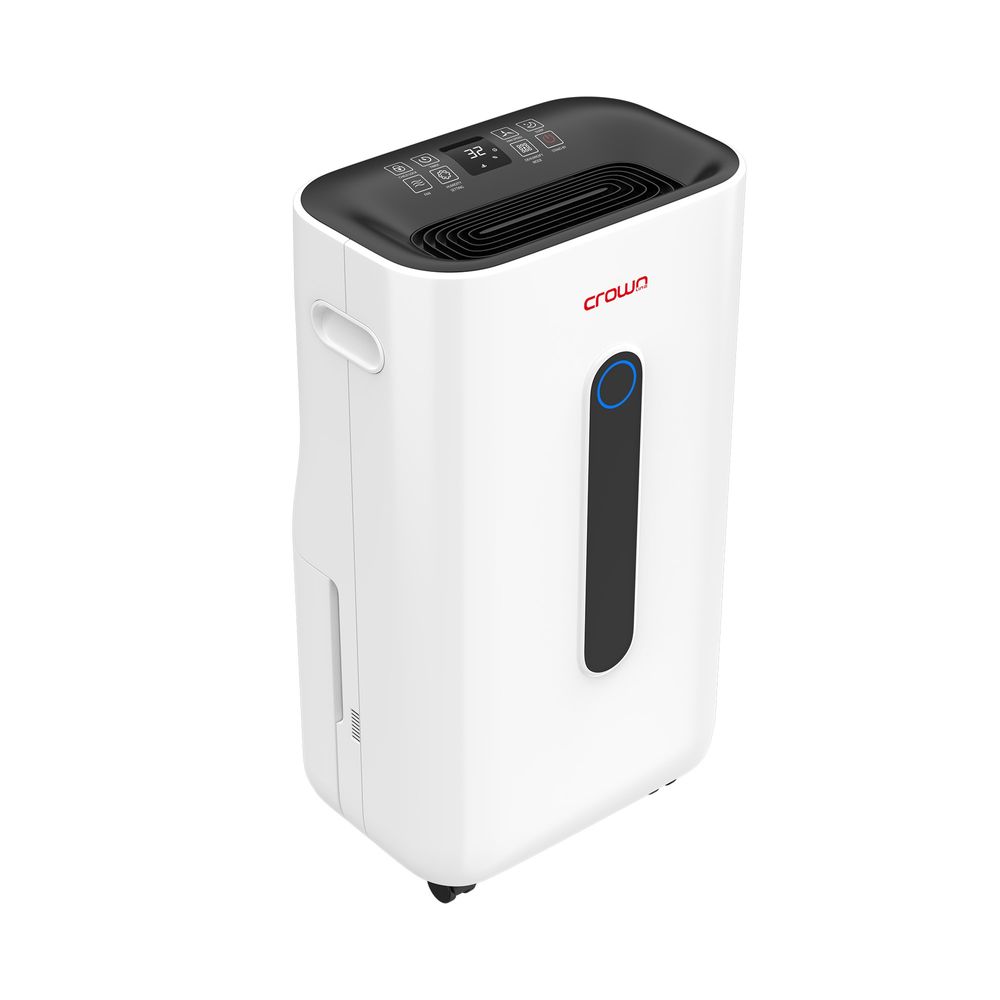 Crownline MD-395 Dehumidifier: 25L/Day Capacity, Digital Humidity Display, Continuous Drainage, 24-Hour Timer, and Dry clothes mode option