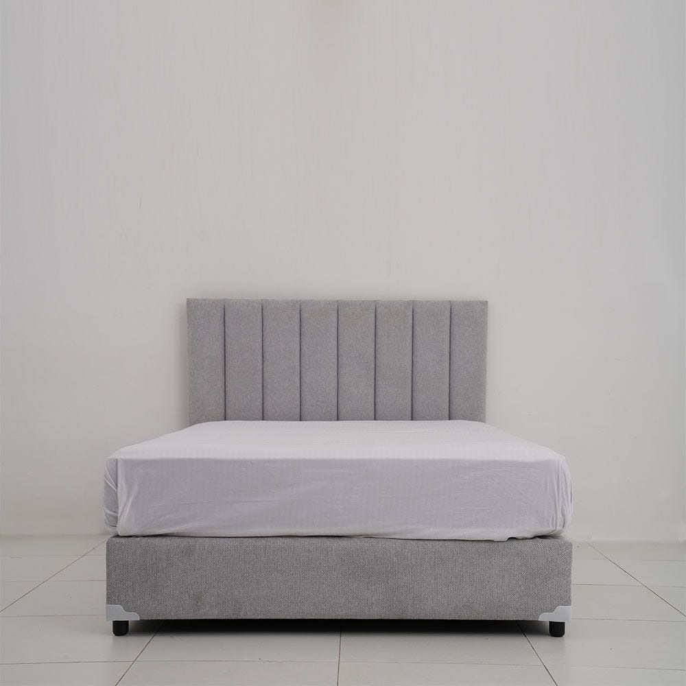 Grey double bed on sale with mattress