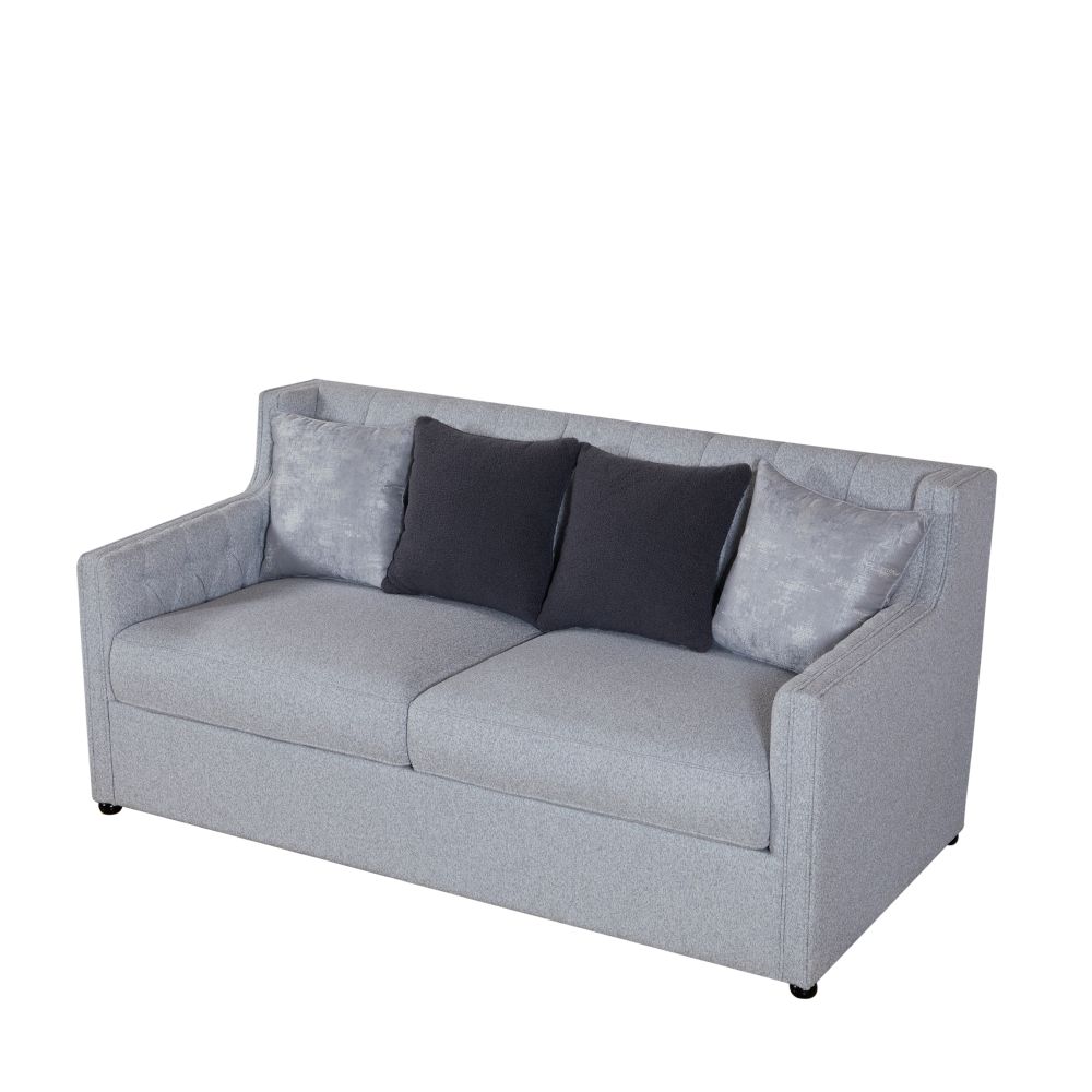 Psuedo 3+2+1+1 Seater Fabric Sofa Set - Light Grey/Charcoal