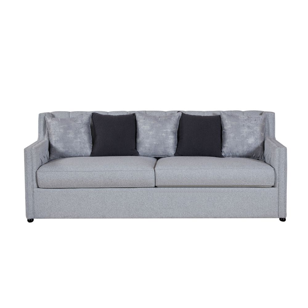 Psuedo 3+2+1+1 Seater Fabric Sofa Set - Light Grey/Charcoal