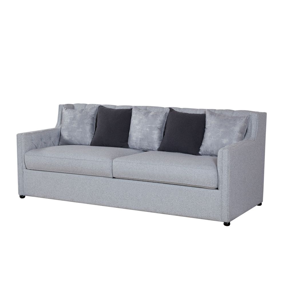 Psuedo 3+2+1+1 Seater Fabric Sofa Set - Light Grey/Charcoal