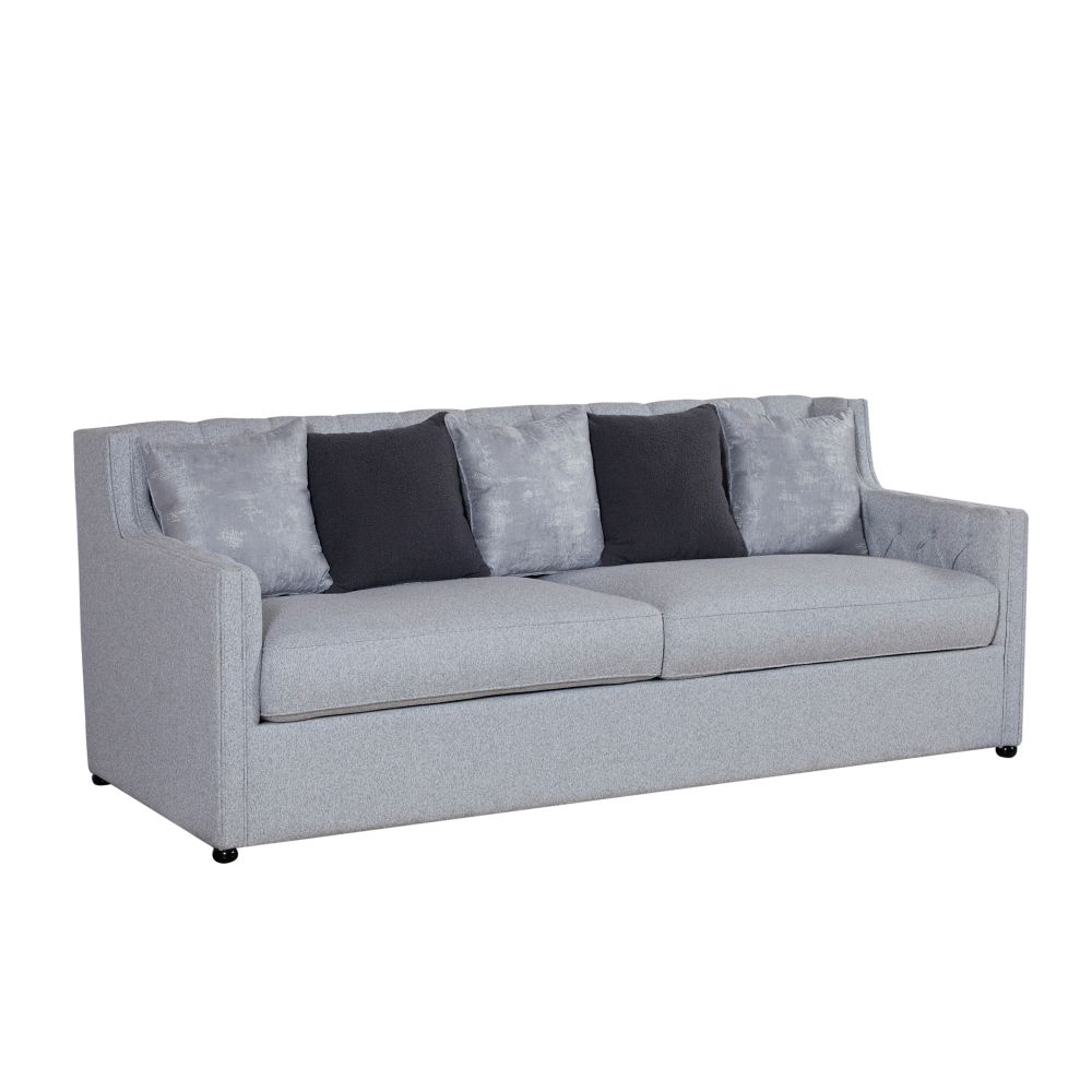 Psuedo 3+2+1+1 Seater Fabric Sofa Set - Light Grey/Charcoal