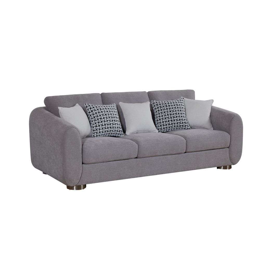 Hestia 3+2+2 Seater Fabric Sofa Set - Light Grey