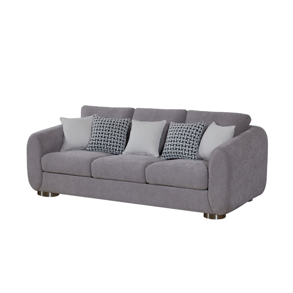 Hestia 3+2+2 Seater Fabric Sofa Set - Light Grey