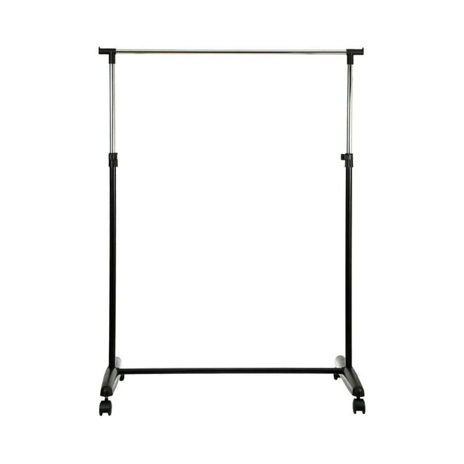 Steel Single Bar Cloth Hanger Black/Silver 83x43x95centimeter