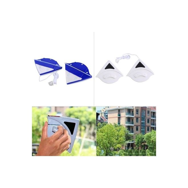 Magnetic Window Double Side Glass Wiper White/Blue