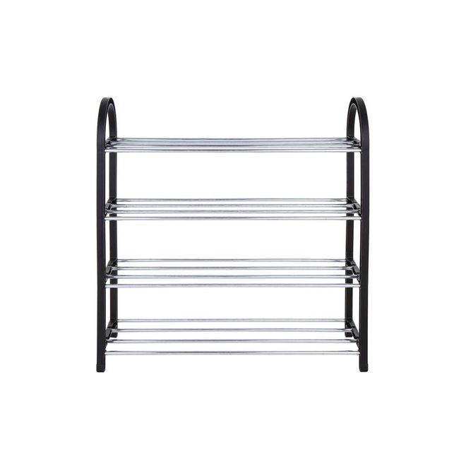 4-Tier Shoe Rack Organizer Black/Silver