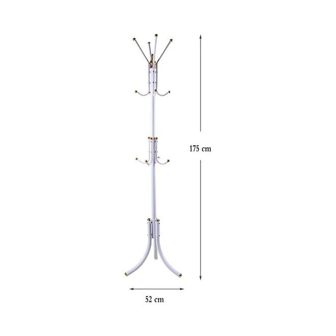 Free-Standing Metal Coat Rack White 72x20x8.5cm