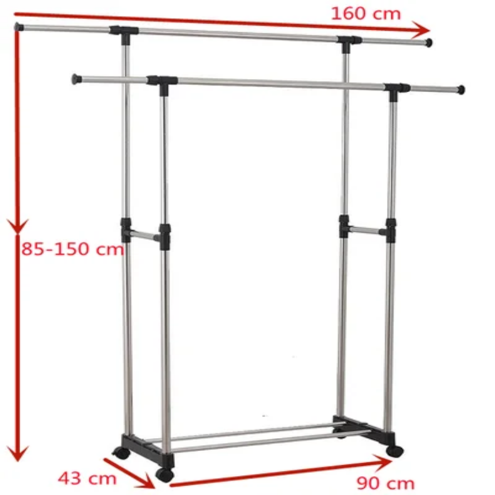 Stainless Steel Cloth Rack Silver/Black