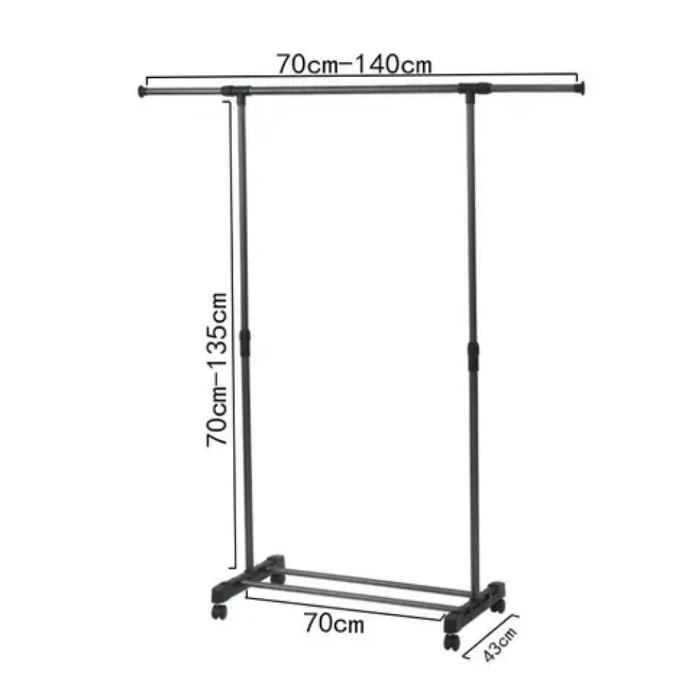 Metal Garment Rack Black/Silver 130x45x160cm