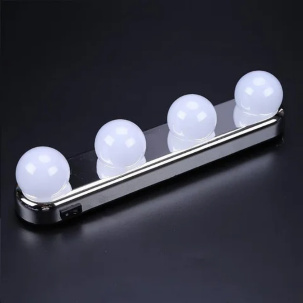 4 LED Bulb Battery Powered Lighting White 6x7cm