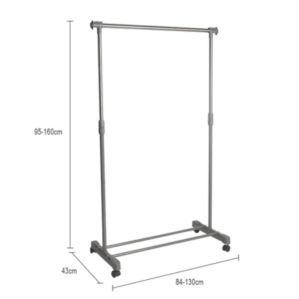 Metal Coat Rack Black/Silver 166x43x175centimeter